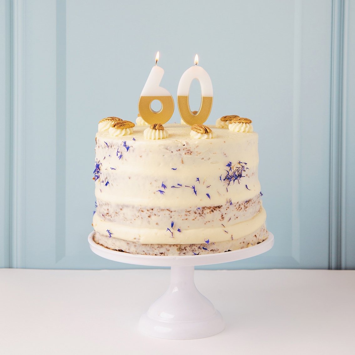 White & Gold Birthday Number Candle - 6
