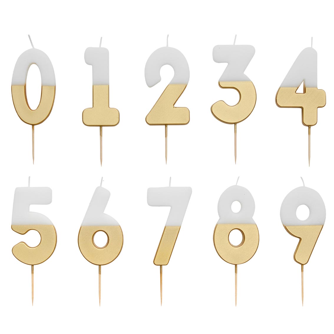 White & Gold Birthday Number Candle - 8