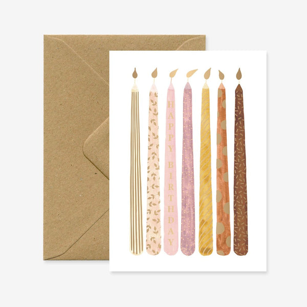 Candles - Carte de voeux - Feuille dorée