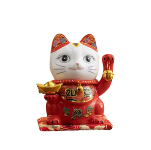 Tirelire Chat Chanceux Rouge