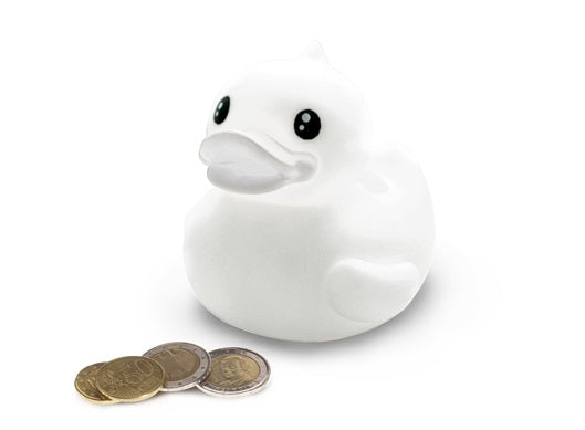 Kleine witte eend spaarpot