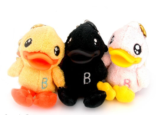 Porte-Clés Canard Peluche Rose