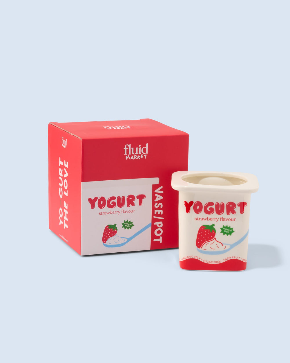 Erdbeerjoghurt-Vase / Übertopf