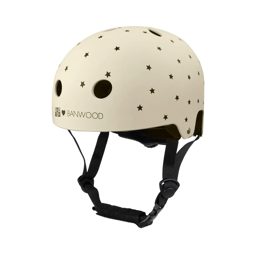 Casque Enfant – Crème Mat Étoiles