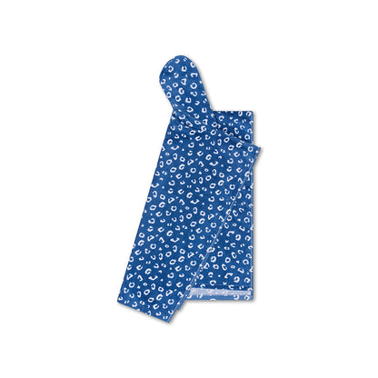 Beach Poncho - Blue - Leopard - 65 x 65 cm