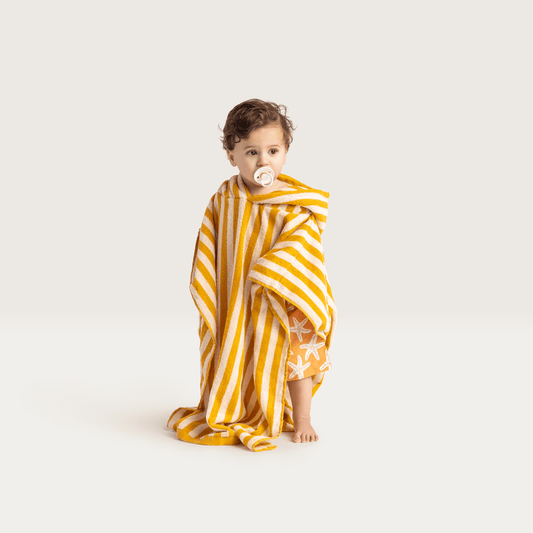 Beach Poncho - Yellow/White - Flow - 65 x 65 cm