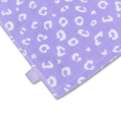 Beach Towel Cotton - Lila - Leopard - 135 x 65 cm