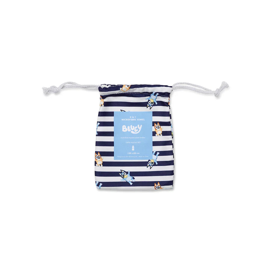 Beach Towel Microfiber - Blue/White - Bluey - 135 x 65 cm