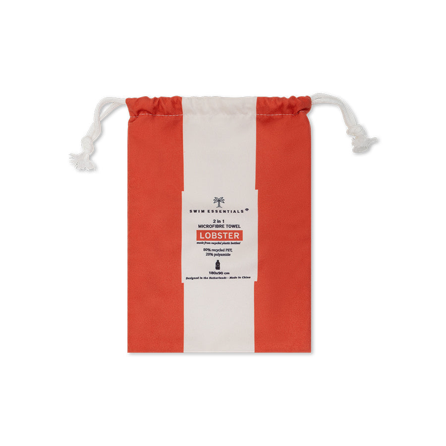 Beach Towel Microfiber - Red - Lobster - 140 cm