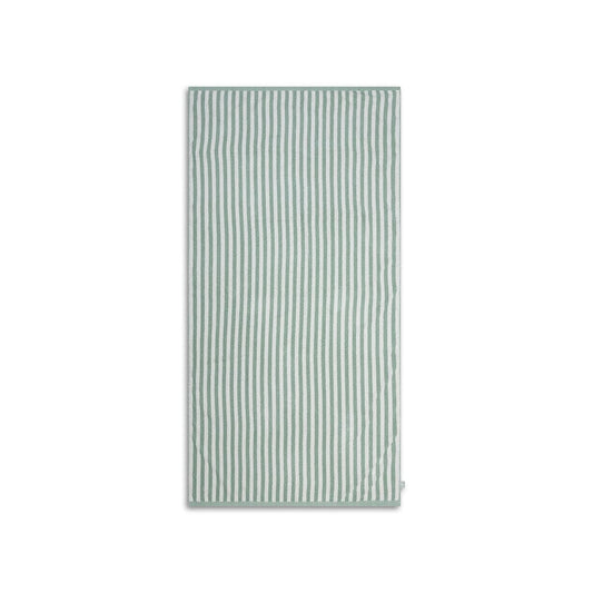 Beach Towel Cotton - Green/White - Resort Stripe - 180 x 90 cm
