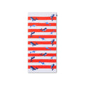 Beach Towel Cotton - Red/White - Ocean Stripes - 135 x 65 cm