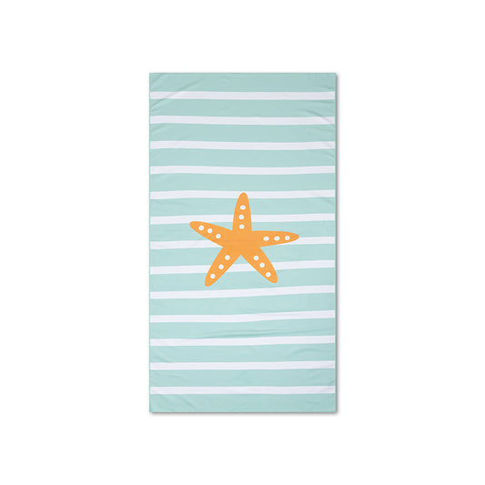 Beach Towel Microfiber - Green/White - Stars - 170 x 90 cm
