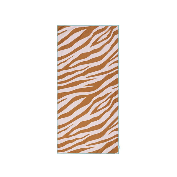 Beach Towel Microfiber - Orange/White - Vibrant Stripes - 135 x 65 cm