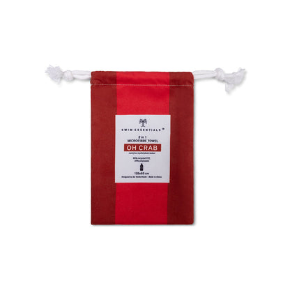 Beach Towel Microfiber - Red - Crabby - 135 x 65 cm