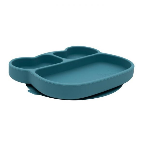 Assiette en Silicone Ours Bleu Canard