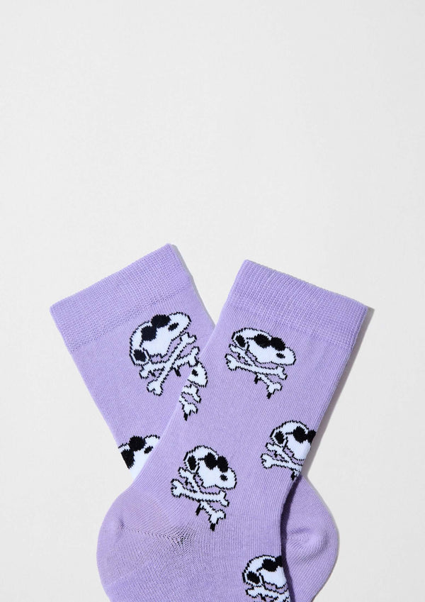 Chaussettes BeSnoopy Skull Mauve