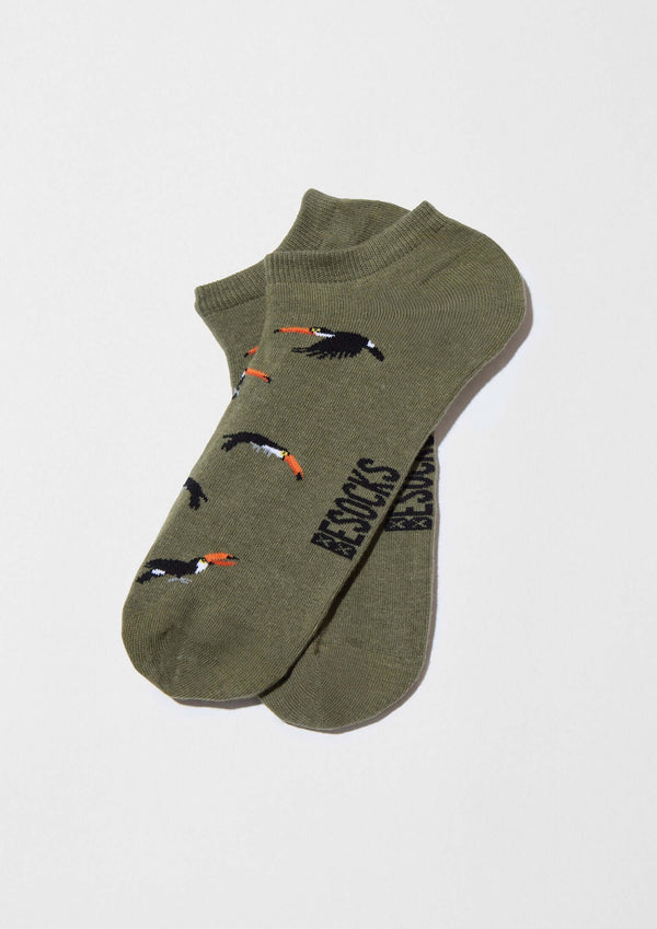 Chaussettes courtes BeToucan Vert Kaki – Besocks
