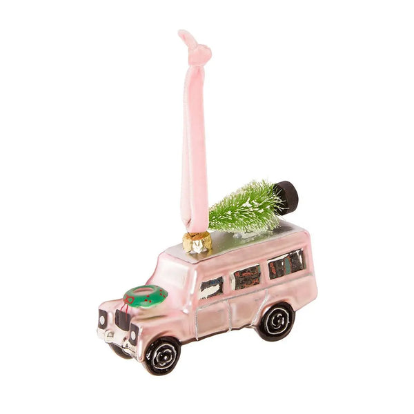Roze kerstbal van 4x4 cm
