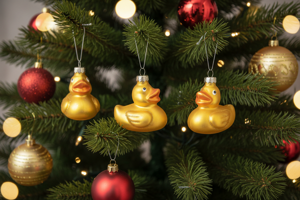 Gele Eend Kerstbal
