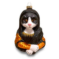 Boule de Noël « Meowna Lisa » – Chat noir et blanc