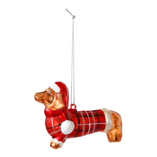 Kerstbal met teckelmotief