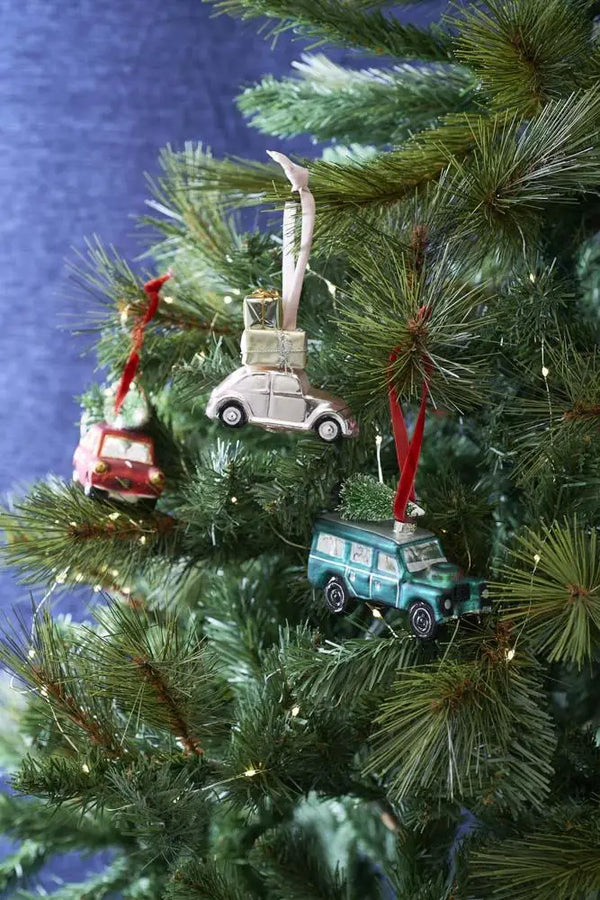 Roze auto kerstbal