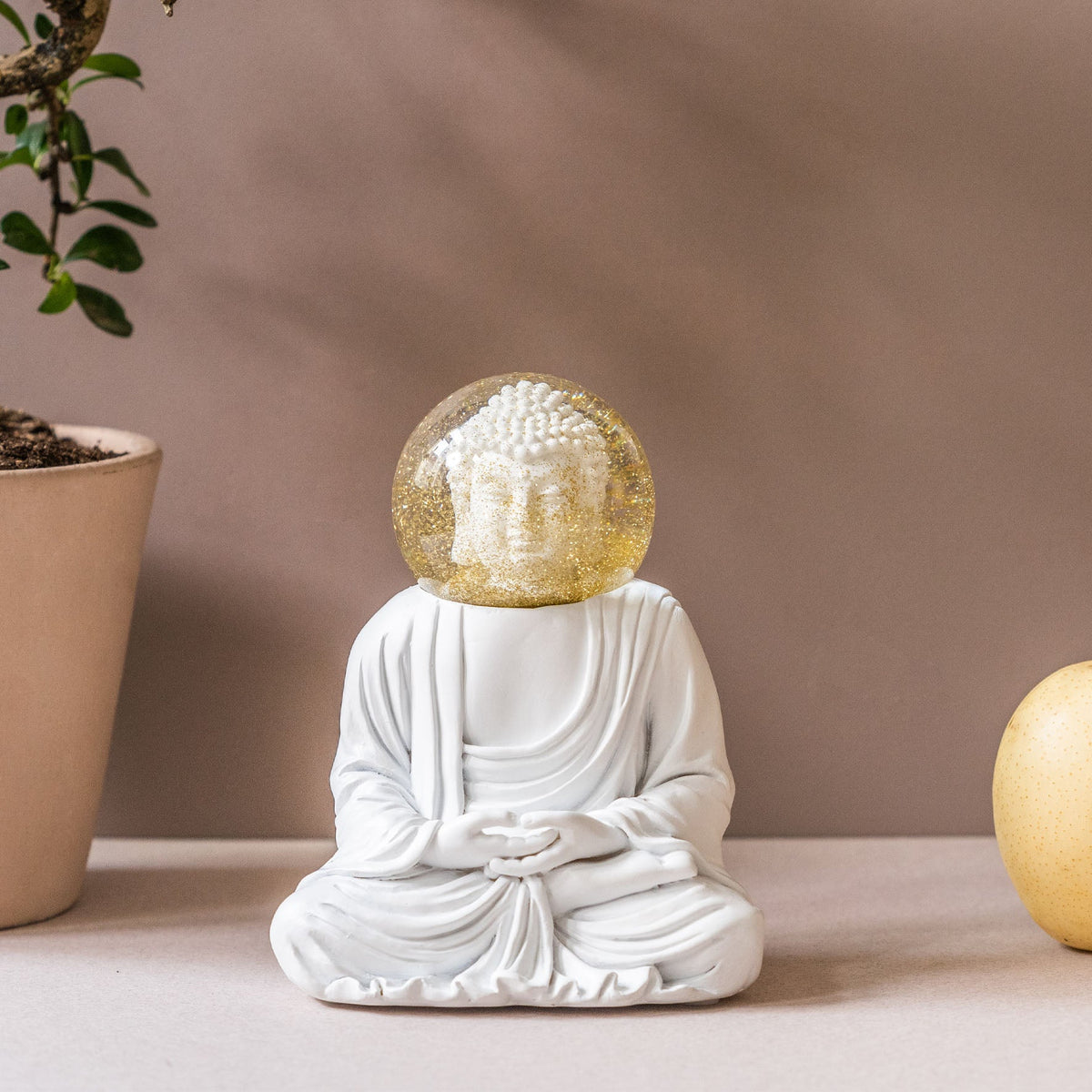 Boule à Neige Bouddha Blanc