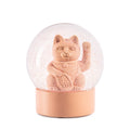 Boule à Neige Chat Chanceux Rose