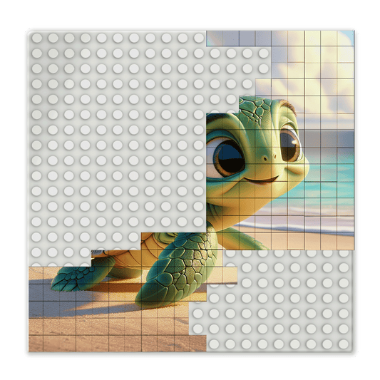 BRIXIES Plus Bedruckte Puzzle Platten nach Wunsch Weiß 20x20 Noppen (16x16 cm)