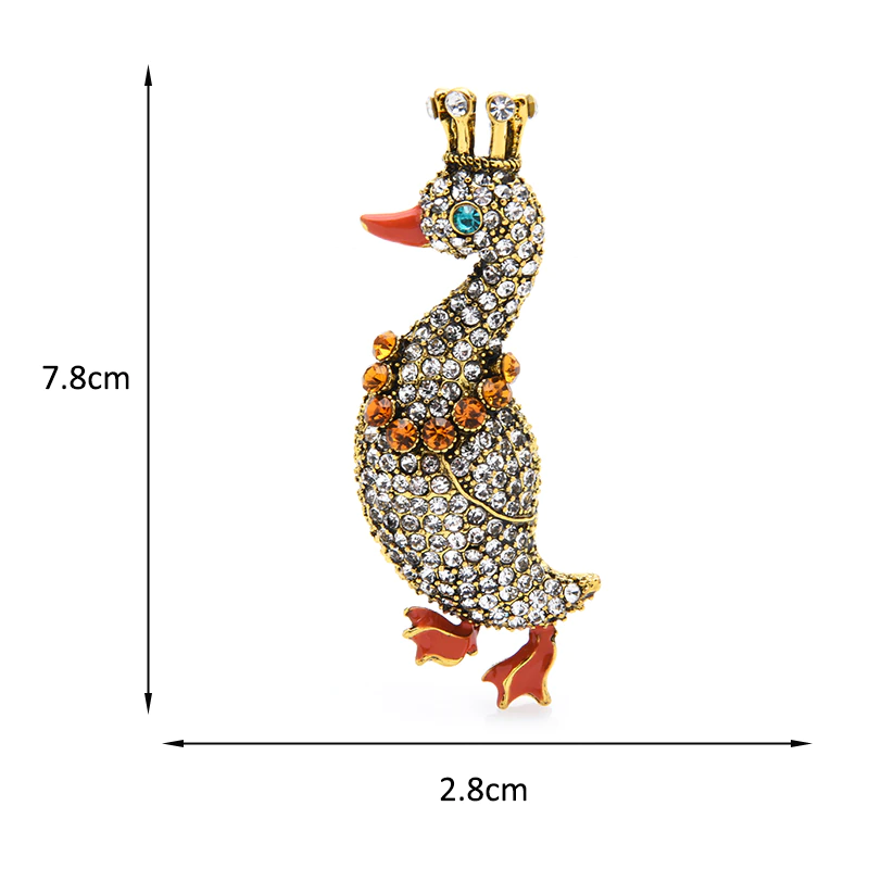 Broche Ente Couronne Strass