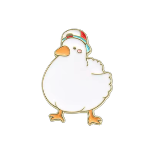 Anstecknadel mit weißer Ente