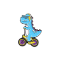 Pin's T-rex sur Vélo