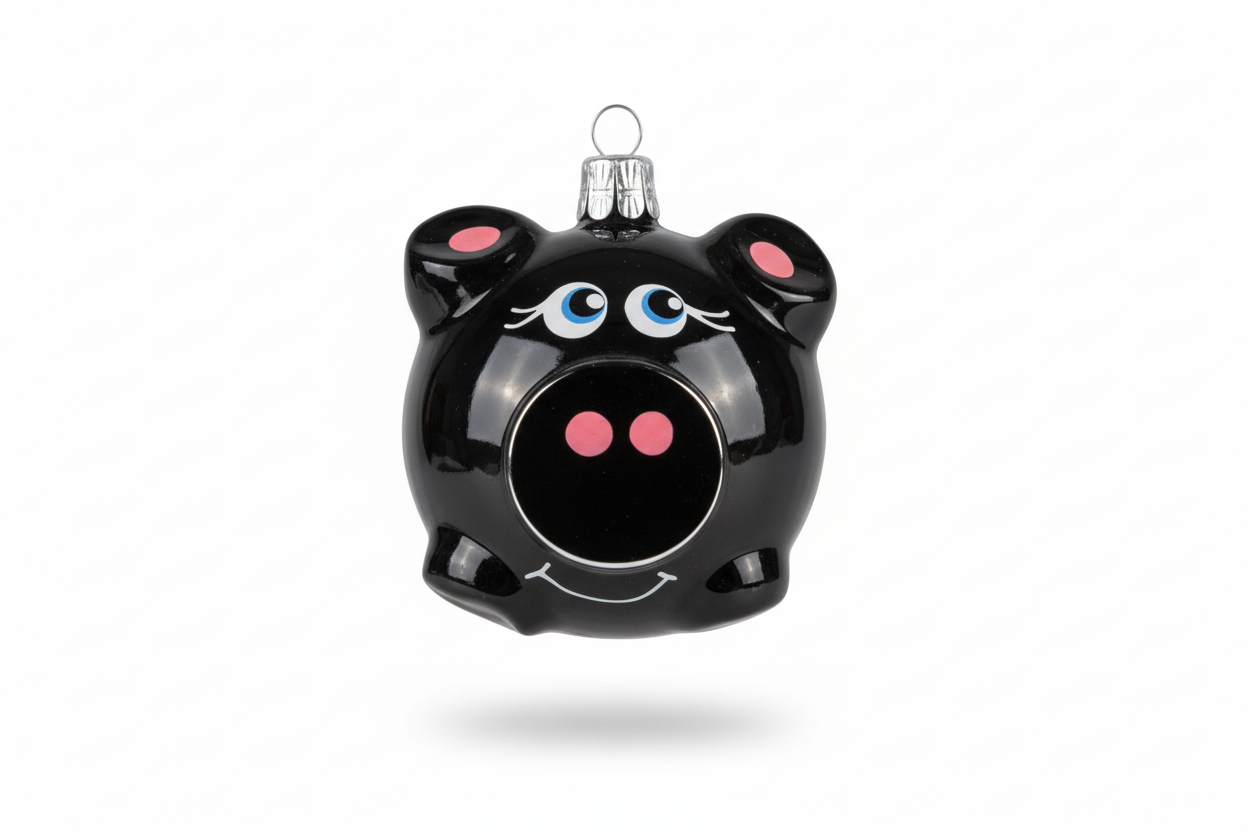 Black Pig Christmas Bauble