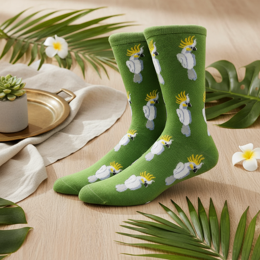Groene kaketoe sokken