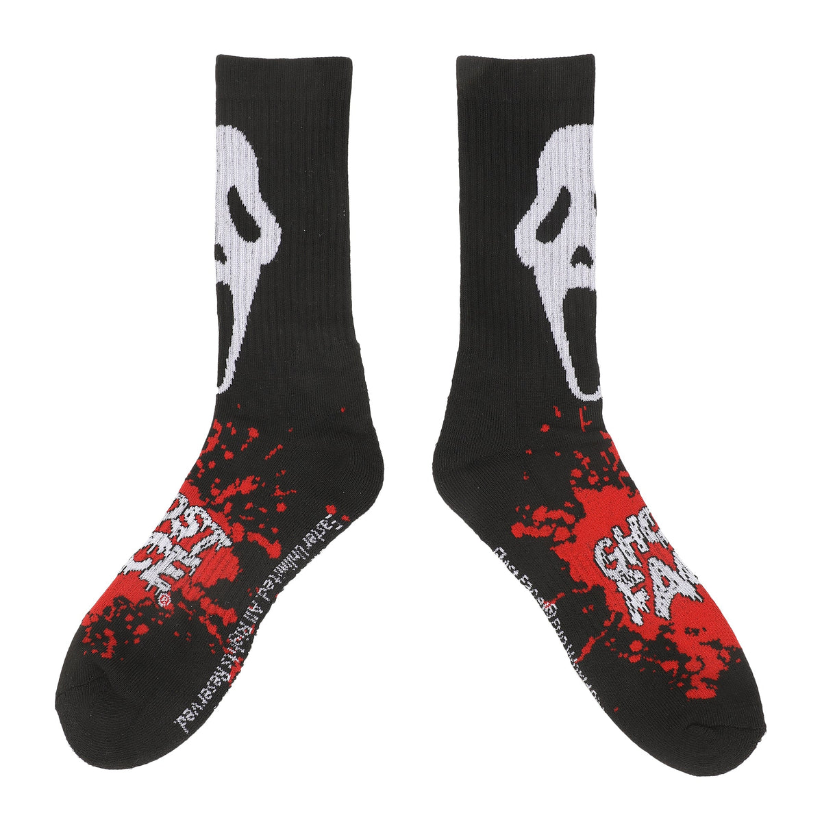 Chaussettes homme Ghost Face - Ghostface Mask avec texte et Splatter Athletic