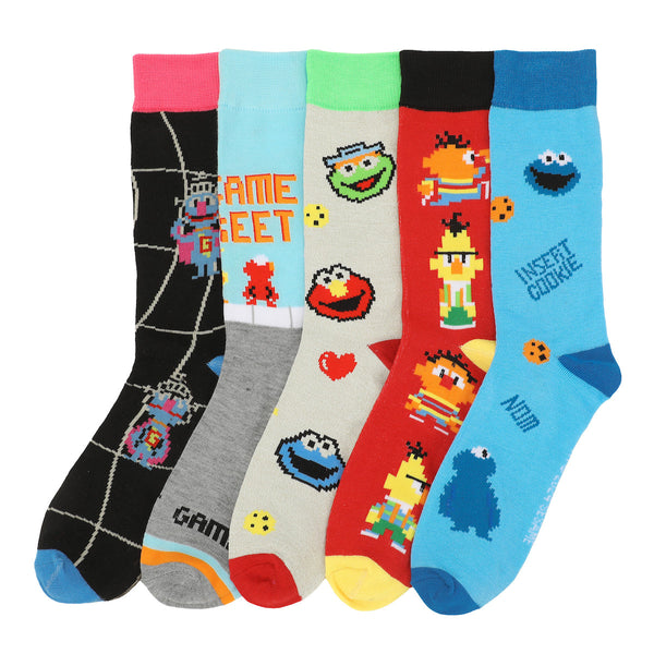 Chaussettes Sesame Street - Pixelated personnages 5-Pack of