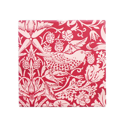 Set of 2 ceramic coasters ACS William Morris Raspb