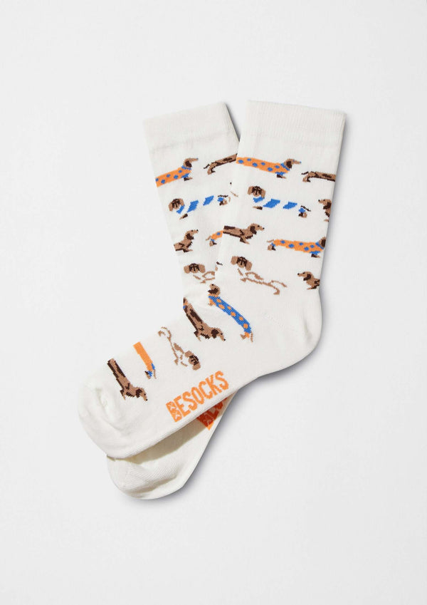Chaussettes BePets Teckels Blanc Cassé