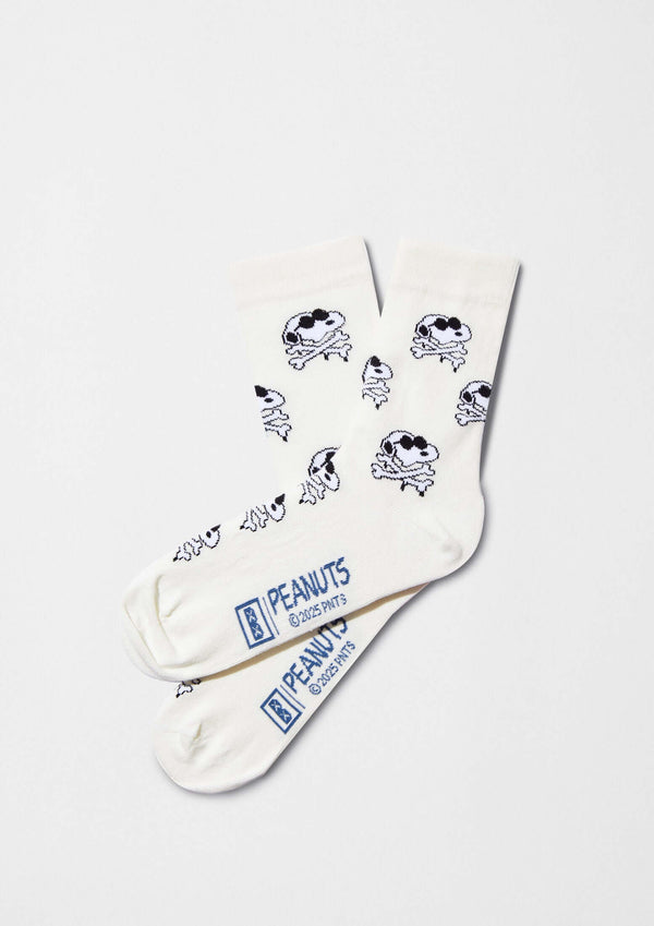 Chaussettes BeSnoopy Skull Blanc Cassé