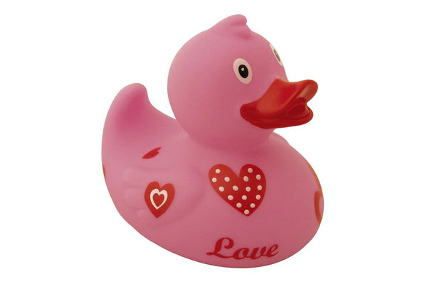 Roze eendje met hartjes