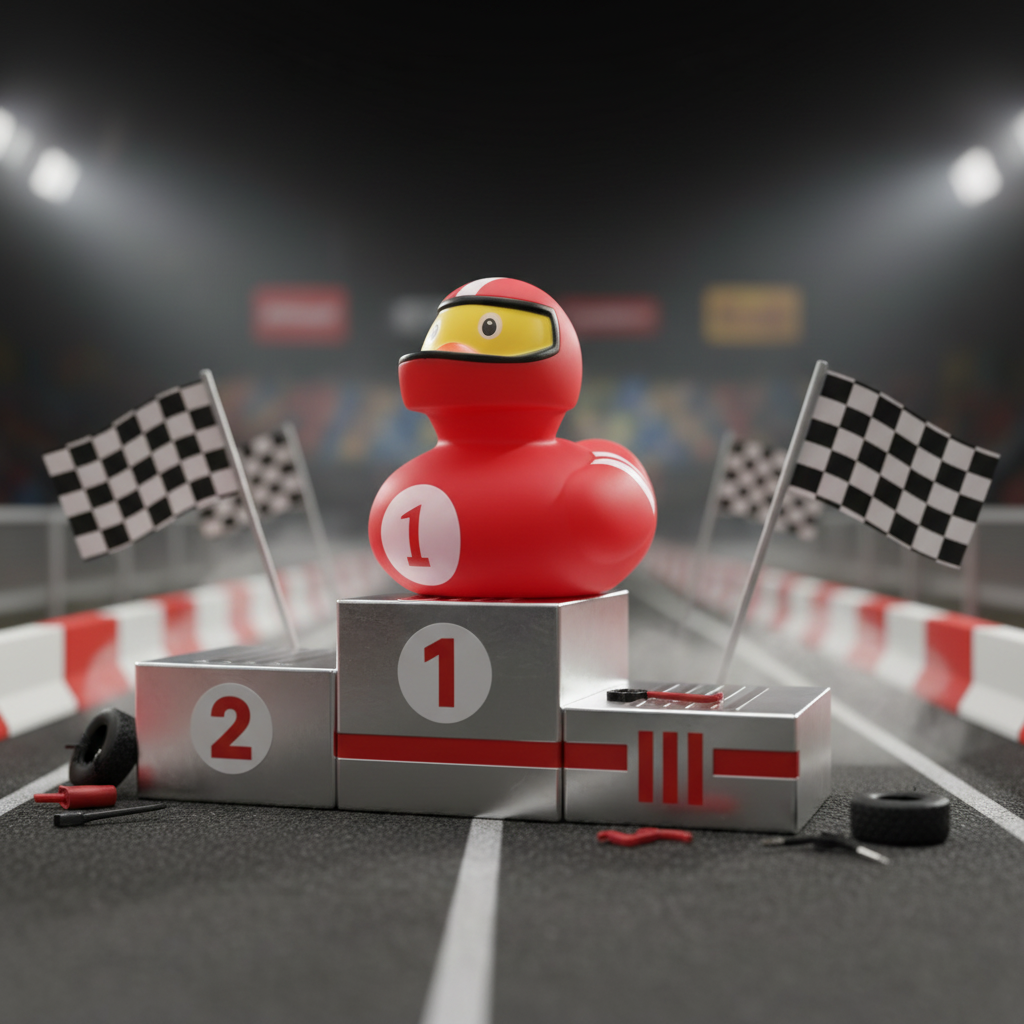 Canard Pilote de Course Rouge