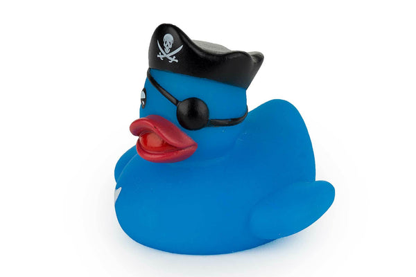 Blauwe piraten badeend