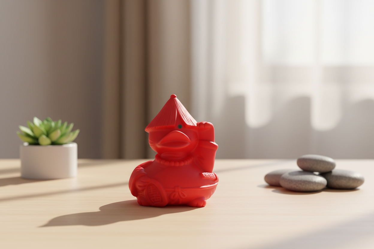 Gelukkige Kat Rode Eend