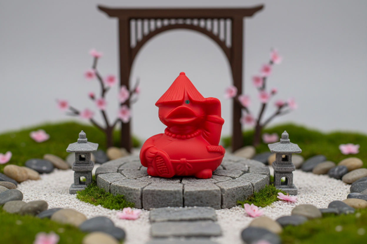 Gelukkige Kat Rode Eend