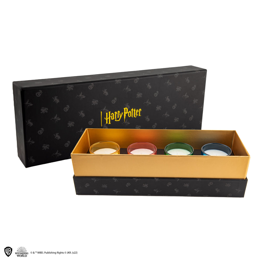 Lot de 4 bougies parfumées Harry Potter - Maisons de Poudlard avec bracelet à breloques