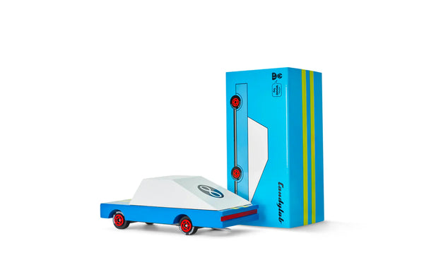 Candycar World Houten Auto - Blauwe Racer #8