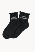 Chaussettes à Paillettes Enfant "Mini Râleuse" - Noir