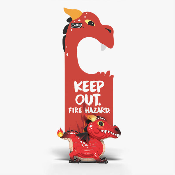D085 Accroche-porte Dragon rouge