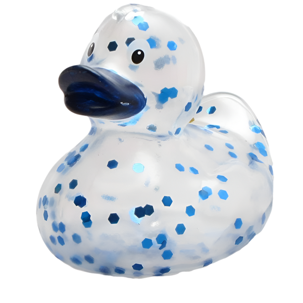 Blauwe glitter eend