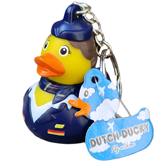 Duck Keychain - Brunette Flight Attendant